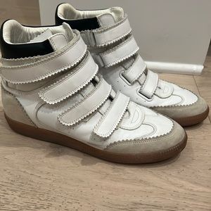 ISABEL Marant Current Style Leather Hightop Sneakers w Velcro size 41
